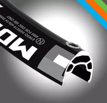 Обод велосипедный 26" AlexRims, алюминий, двойной, под 32 спицы, под диск, пистонированный, черный, F/V, MD19-(F/V)-26"