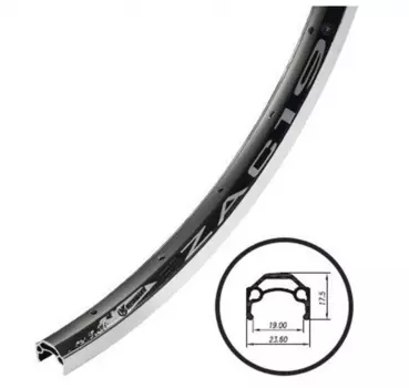 Обод велосипедный 26" Weinmann, 36Н, анодированный, AV, чёрный, ZAC19