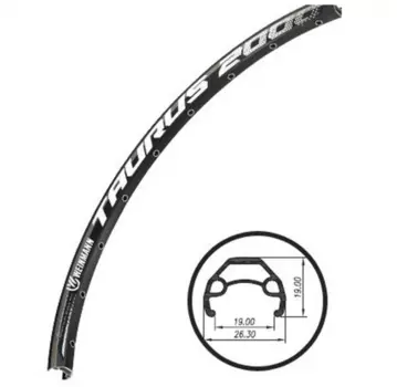 Обод велосипедный 29" Weinmann, 700CX42CX32H, анодированный, пистонированный, дисковый тормоз, черный, Taurus 2000 disc