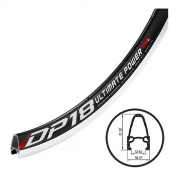 Обод велосипедный 700c Weinmann, 32Н, анодированный, для фиксированной передачи, черный, DP-18