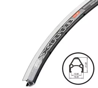 Обод велосипедный 700c Weinmann XR-18 road, 32Н, шоссейный, анодированный, с проточкой ,черный