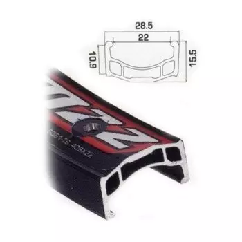 Обод велосипедный ALEXRIMS DM-22, 20", 48Н, ВМХ, двойной, черный, AL-DM22-20" 48h black_УЦЕНКА