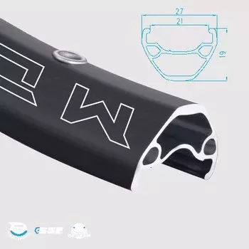 Обод велосипедный ALEX RIMS, 700х21ммх32Н, F/V, двойной, D, SSE, TRS, чёрный, AM/Marathon, MD21