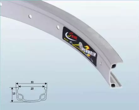 Обод велосипедный China, 26x1.75, одинаррынй, серебристый, 36H, YKL-17