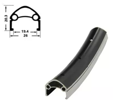 Обод велосипедный HORST H35231 26", 559х26/19,4х20,3 мм, алюминий, 32H, двойной, для спортниппеля, 00-180940
