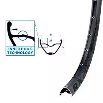 Обод велосипедный REMERX RX 2027 DISC, 27,5", ширина 27 мм, 32H, пистонированный, AL6005, нагрузка 130 кг, TLReady