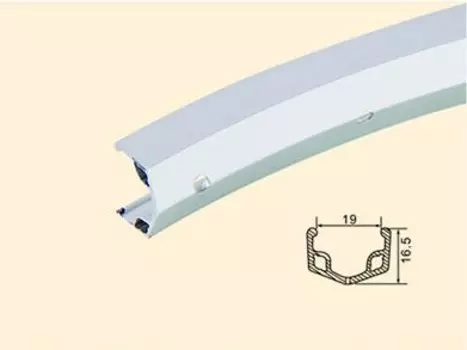 Обод велосипедный SAMSON SS19 24"x19мм, 36Н, одинарный, серебряный, SS19 24" SILVER