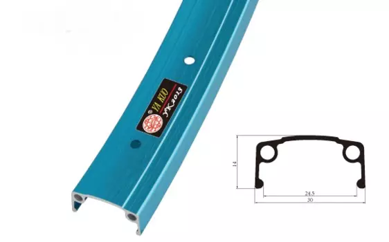 Обод велосипедный TBS, одинарный, 14x1.75, 28H, серебристый, YKL-17