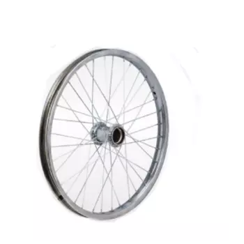 Обод велосипедный TRIX, задний, одинарный, 20", хромированная сталь, втулка: сталь, 1 скорость, гайка, серый, YKG-8