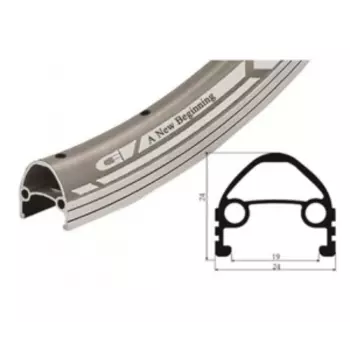 Обод велосипедный Vinca Sport 20”, 36H*14G, двойной, алюминий, защитная полоса, серебристый, GJD 20C