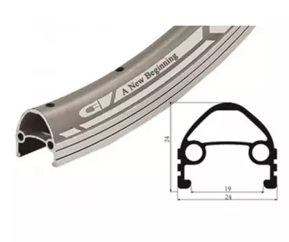 Обод велосипедный Vinca Sport 20”, 36H*14G, двойной, алюминий, защитная полоса, серебристый, GJD 20C