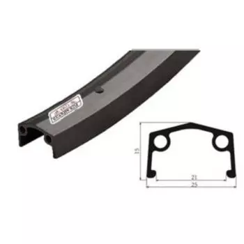 Обод велосипедный Vinca Sport 20”, 36H*14G, одинарный, алюминий, черный, GJS 20 black