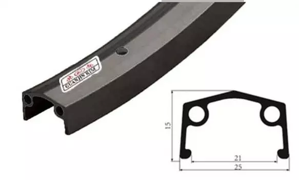 Обод велосипедный Vinca Sport 24”, 36H*14G, одинарный, алюмниевый, черный, GJS 24 black