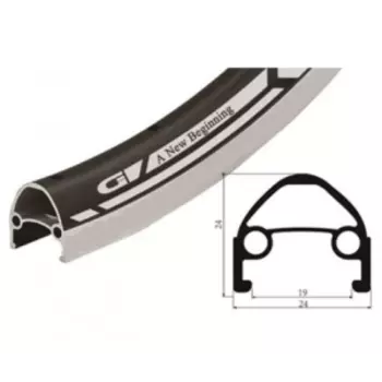 Обод велосипедный Vinca Sport 26”, 32H*14G, двойной, алюминий, черный, GJD 26 (32H) black