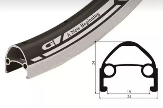 Обод велосипедный Vinca Sport 26”, 36H*14G, двойной, алюминий, черный, GJD 26 (36H) black