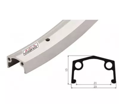 Обод велосипедный Vinca Sport 28”, 36H*14G, одинарный, алюминий, серебристый, GJS 28 silver