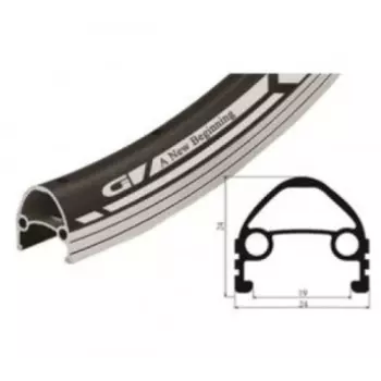 Обод велосипедный Vinca Sport 28”, 36H*14G, двойной, черный, GJD 28 (36H) black