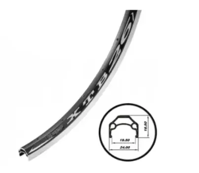 Обод велосипедный WEINMANN, двустеночный 20" не пистонированный XTB26, 14Gx28H, ширина 24 мм, высота 18,5 мм, черный