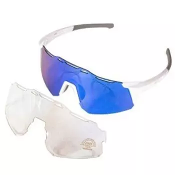 Очки солнцезащитные Enlee E-300, белая оправа, сменные сине-зелёные линзы, ARV000486