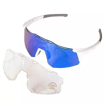 Очки солнцезащитные Enlee E-300, белая оправа, сменные сине-зелёные линзы, ARV000486