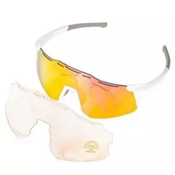 Очки солнцезащитные Enlee E-300, белая оправа, сменные золотисто-оранжевые линзы, ARV000489