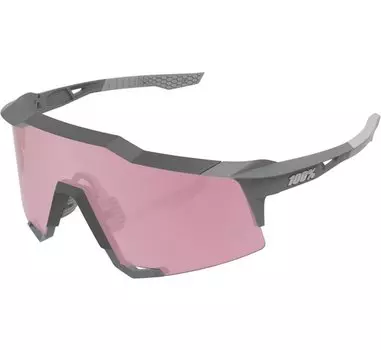 Очки велосипедные 100% Speedcraft, Soft Tact Stone Grey / HIPER Coral Lens, 61001-424-01