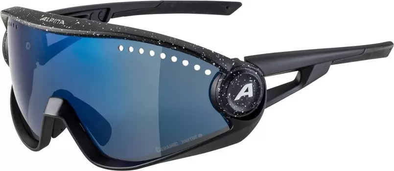 Очки велосипедные Alpina 5W1NG CM+, солнцезащитные, Black Blur/Blue Mirror 2021, A8656331