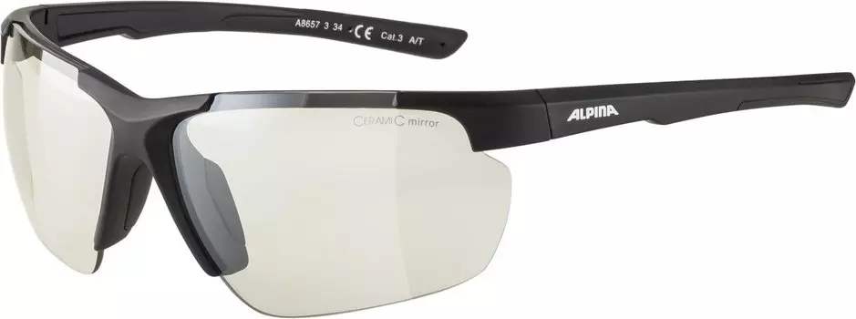 Очки велосипедные Alpina Defey HR, солнцезащитные, Black Matt/Clear Mirror, 2021, A8657334