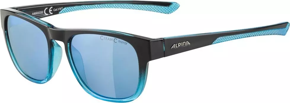 Очки велосипедные Alpina Lino II, солнцезащитные, Black/Blue Transparent/Blue Mirror, 2021, A8665332