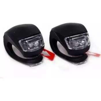 Фонари велосипедные JOY KIE XC-108, комплект: передний +задний, светодиоды, батарейки ААА, черный, XC-108 black