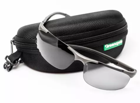 Очки велосипедные Green Cycle поляризованой линзой + футляр + чехол, серый, GGL-802