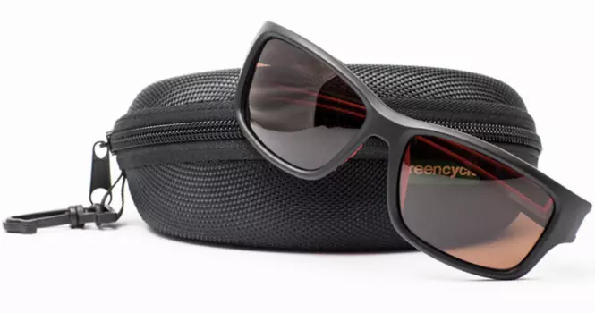 Очки велосипедные Green Cycle поляризованой линзой + футляр + чехол, черно/красный, GGL-500