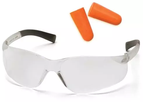 Очки велосипедные PYRAMEX Ztek + беруши, с прозрачными ударопрочными линзами, PYS2510SDP