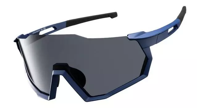 Очки велосипедные Rockbros, поляризационные, 2 дополнительные линзы (желтая/разноцветная), оправа темно-синяя, SP206