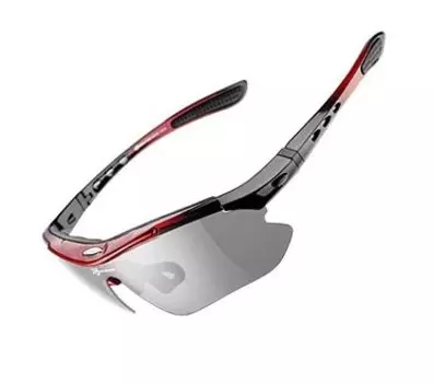 Очки велосипедные Rockbros, поляризационные, оправа черно-красная, 10141