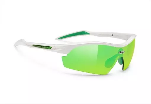 Очки велосипедные Rudy Project REVENGE WHITE GLOSS-MLS GREEN RUBBER, SP074169ZMV