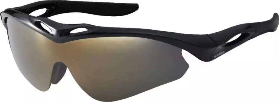 Очки велосипедные SHIMANO, чёрно-серые/зеркальные, дополнительные жёлтые линзы, ECES50RL