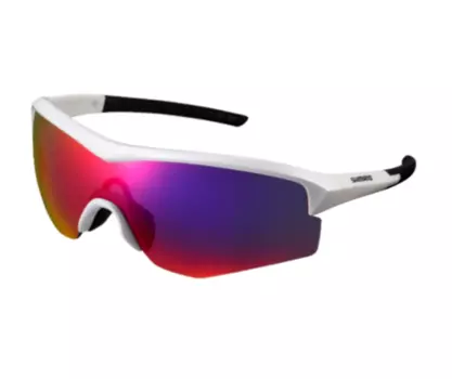 Очки велосипедные Shimano SPARK с цельно-панорамными линзами, белые, ECESPRK1MLKW