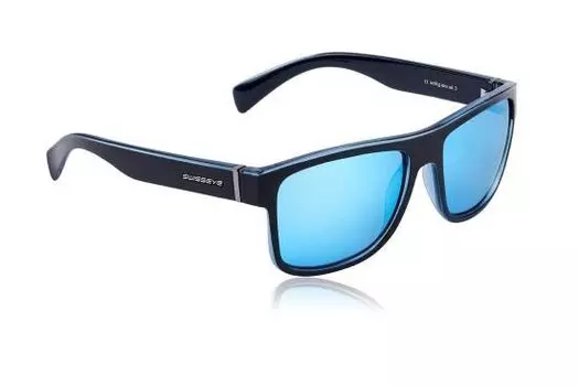 Очки велосипедные SWISSEYE Avenue, повседневные, оправа черная/прозрачно синие, линзы дымчатые BW Revo, 14387