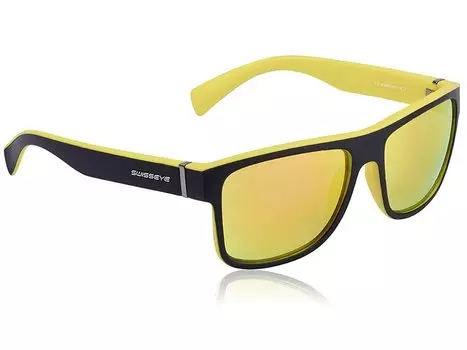 Очки велосипедные SWISSEYE Avenue, повседневные, оправа чёрная/желтая, линзы коричнево оранжевые Revo, 14383