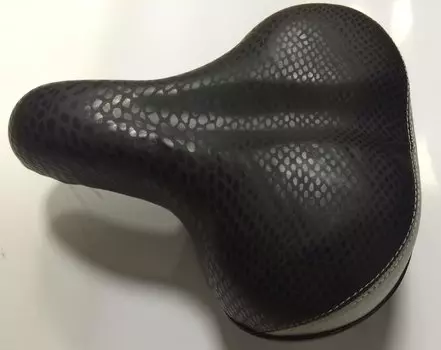 Седло велосипедное HORST комфорт, 258х220 мм, эластомерное. с замком, с пружинами. черно-серое, 00-170480