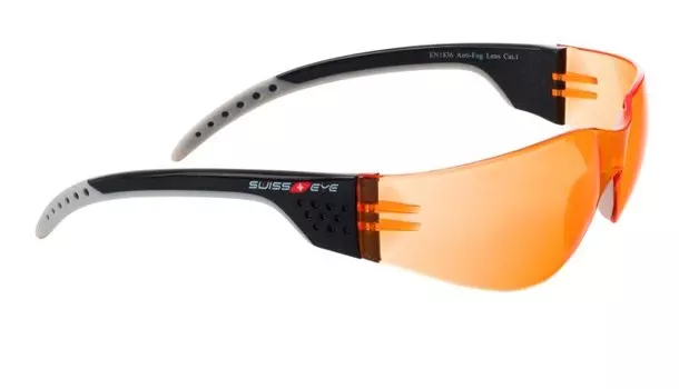 Очки велосипедные SWISSEYE Outbreak Luzzone S спортивные, оправа чёрно-серая, линзы оранжевые, 14069
