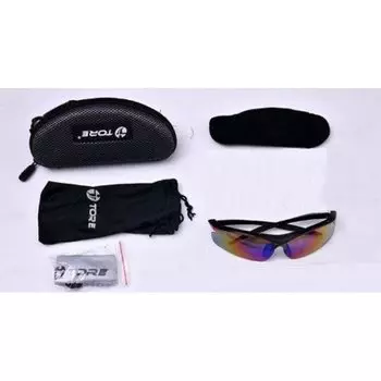 Очки велосипедные TORE, съемные линзы, оправа черная, JP-0089