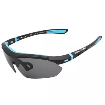 Очки велосипедные Vinca Sport, матово-черная с голубым оправа с серыми линзами, VG 100 black/blue