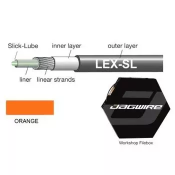 Оплётка троса переключения Jagwire, 4мм, LEX-SL, оранжевая, 30м, BHL464