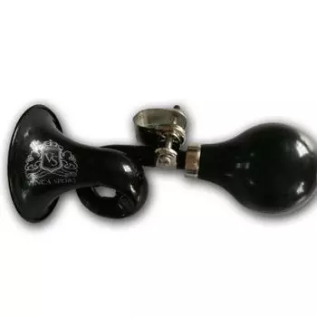 Клаксон Vinca Sport изогнутый стальной, поворотное крепление на руль с черной грушей, HR-86 black