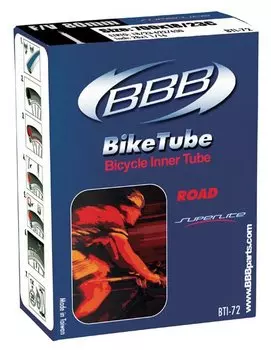 Камера велосипедная BBB, 700*28/32C, FV, super lite, 48 mm, защита от проколов, велониппель, BTI-73