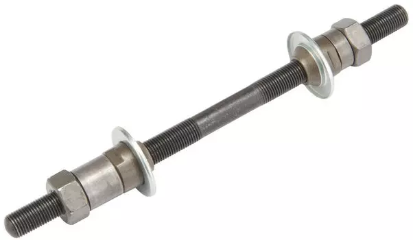 Ось велосипедная, для задней втулки, под гайки, 10х175, с гайками, шайбами и конусами, 130139 LU046053