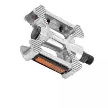 Педали BLF-B10 алюминиевые серебристые 9/16" со светоотраж., 360109