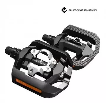 Педали для велосипеда Shimano PD-T420, с отражателями, с шипами, индивидуальная упаковка EPDT420